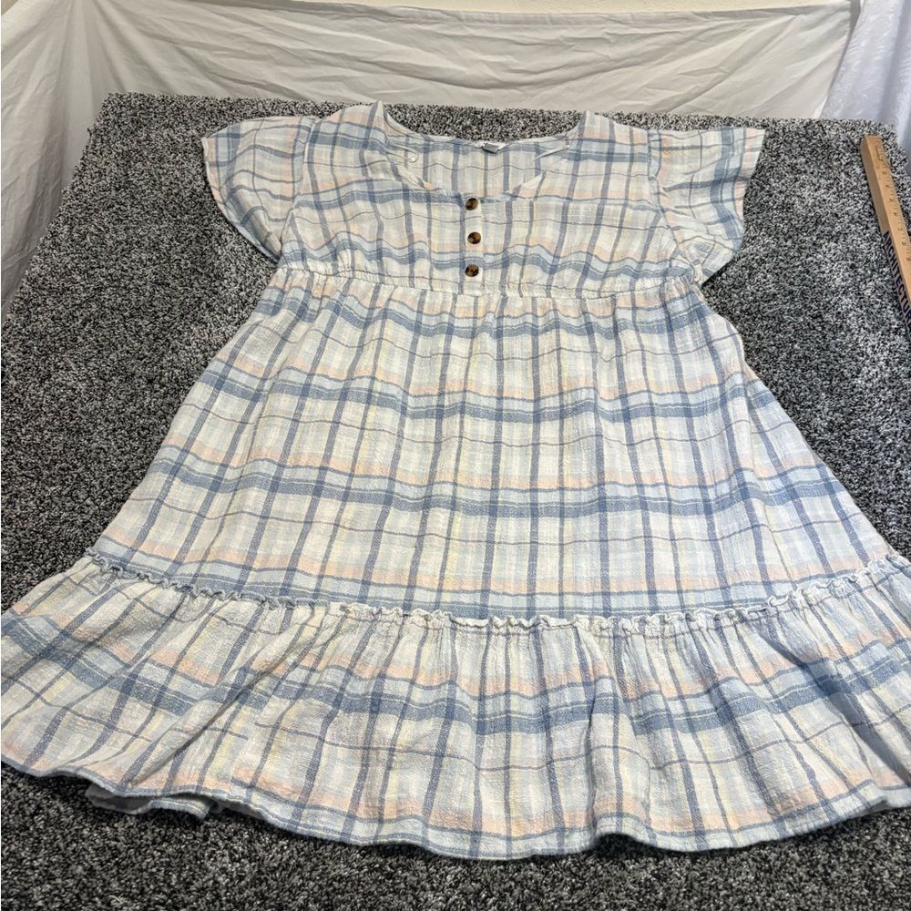 Sonoma woman’s maternity Plaid Dress with Ruffle Hem size xl